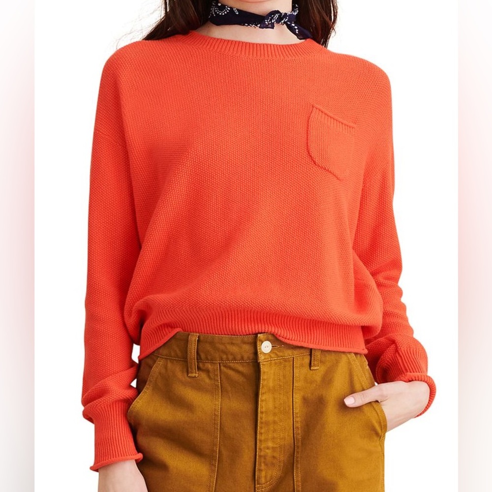 alex mill salmon knit pocket sweater medium